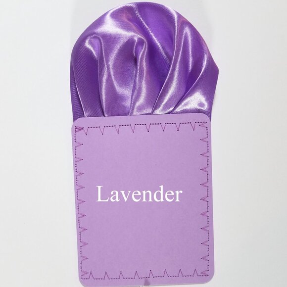 New - Men's Lavender Purple Satin Pre-Folded Pocket Square Insert - Picture 2 of 6